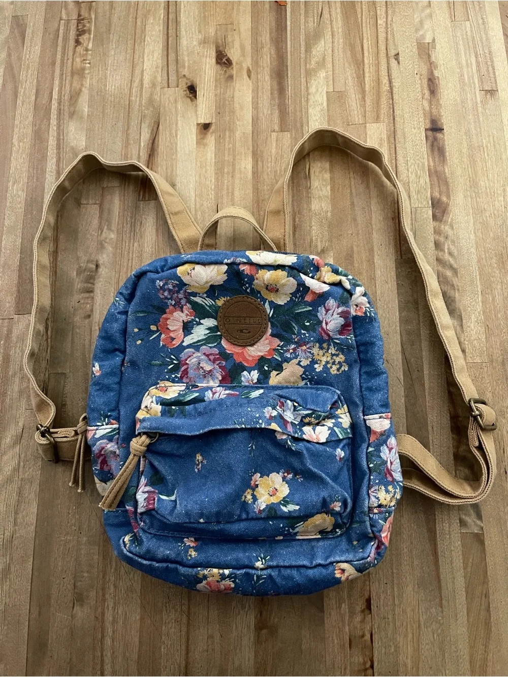 O’Neill Floral Denim Mini Backpack